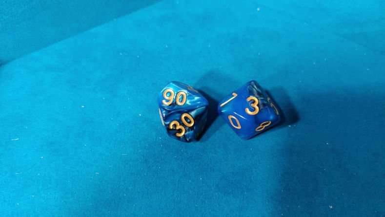 Percentile die and d10 - 90 and 3 - How to roll a D100