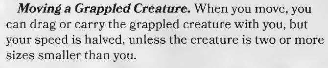 Moving a Grappled Creature Rules 5e